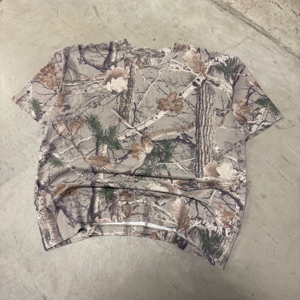 Hollister Mens XL Heavyweight Boxy Fit Real Tree Camo T-Shirt All Over Print
